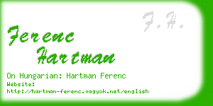 ferenc hartman business card